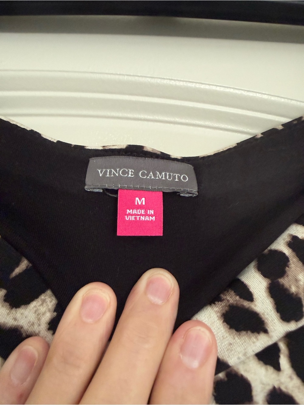 Vince Camuto Leopard Print Pencil Skirt - Black & Cream - Picture 2 of 2
